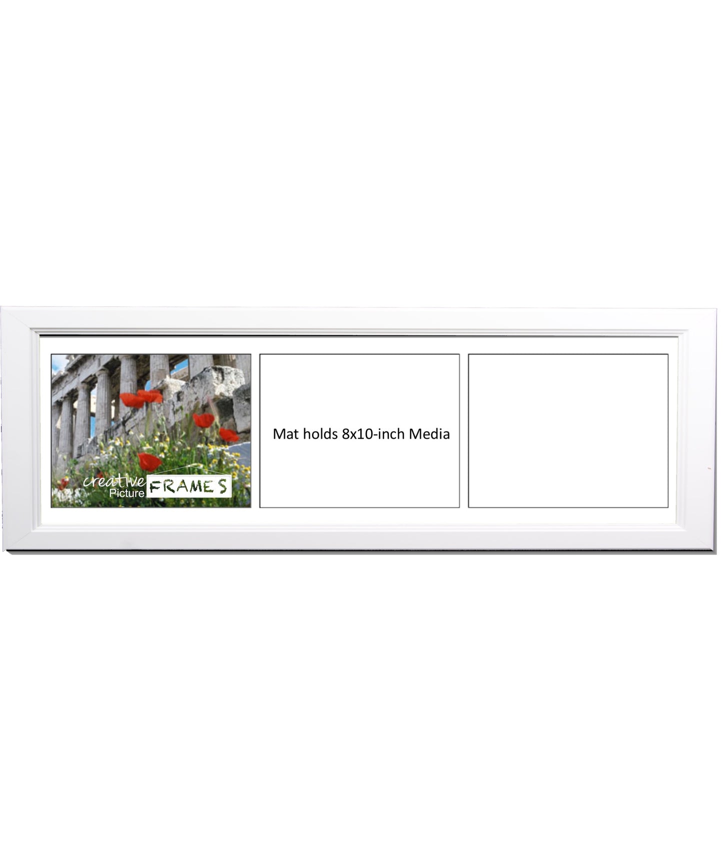 8x10-inch 2-4 Opening White Picture Frame