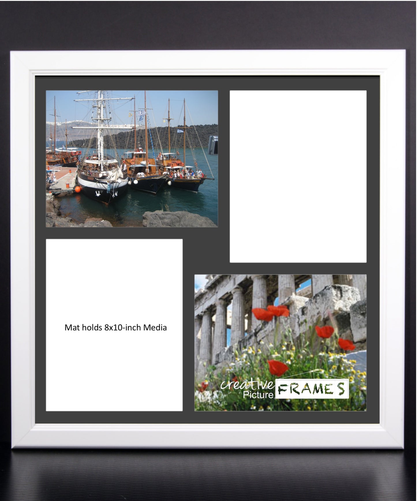 8x10-inch 2-4 Opening White Picture Frame