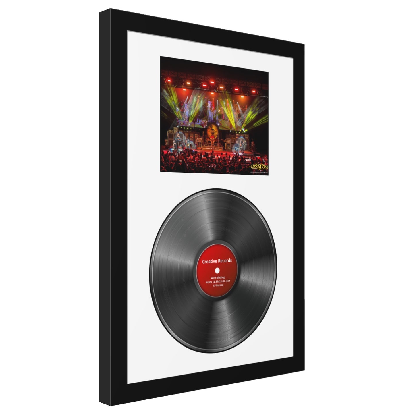 12" Vinyl Record Disc and 8x10 Photo with Mat in our Manhattan Black Molding