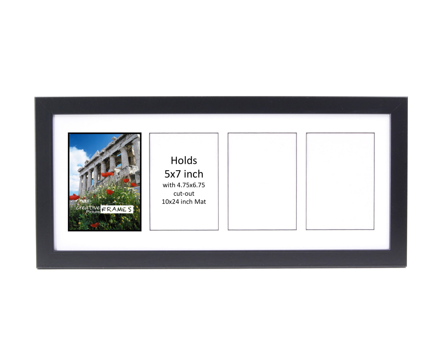 5x7-inch Multi Opening Black Picture Frame