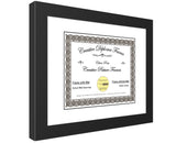 Traditional Black Diploma Frame with Mat