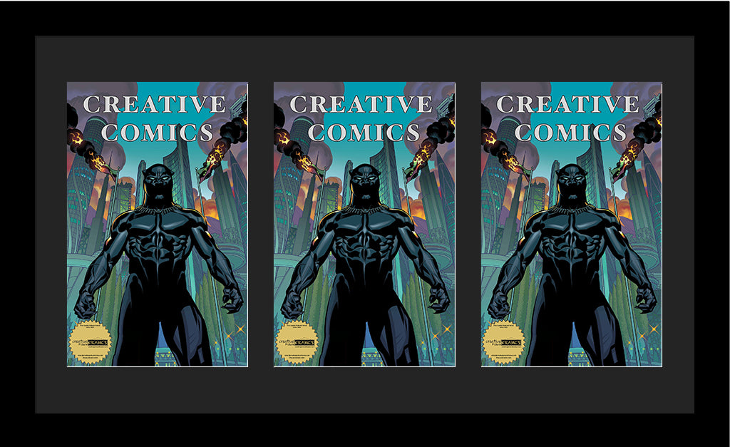 Comic Triple Example Triple Comic Book Frame with Mat – creativepictureframes.com